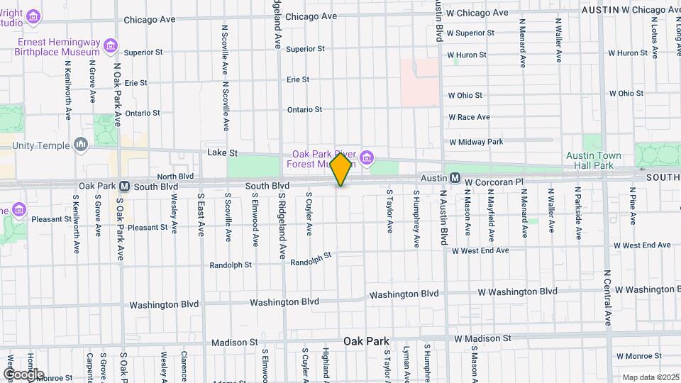 100-112 S. Harvey Ave. and 223-227 South Blvd Mapa y Detalles de la Ubicación