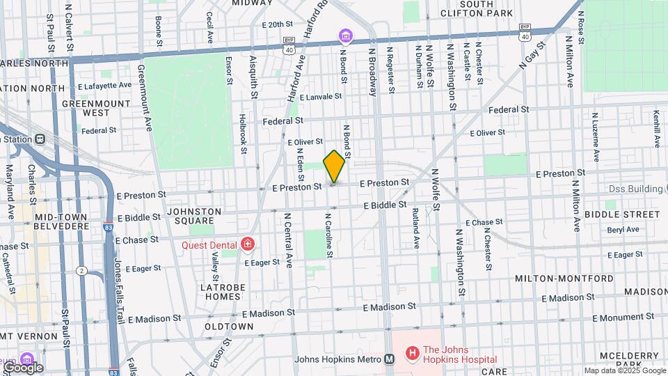 1503 E Preston St Map and Location Details