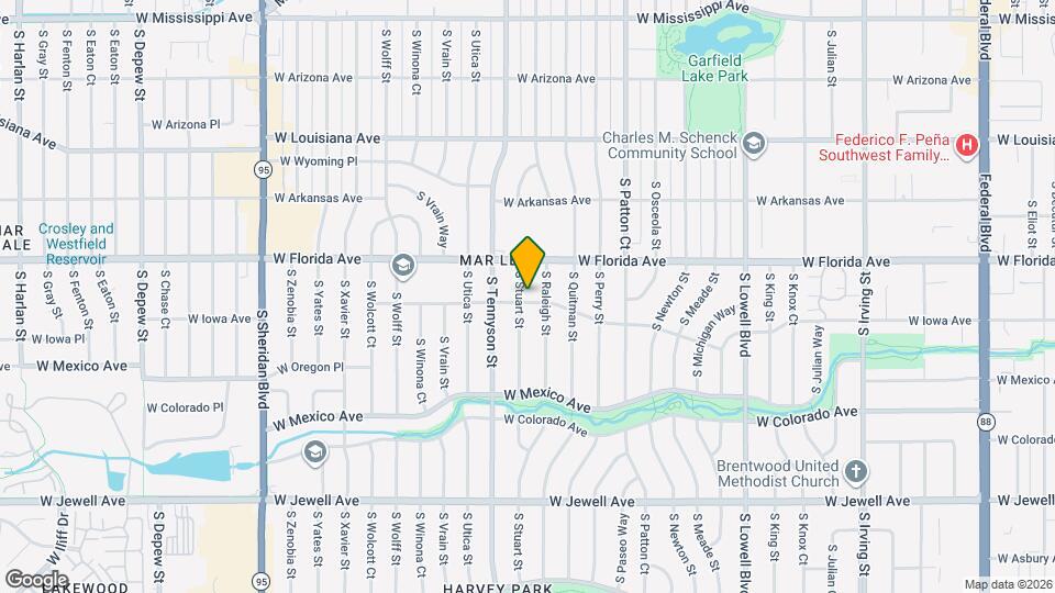 1596 S Stuart St Map and Location Details