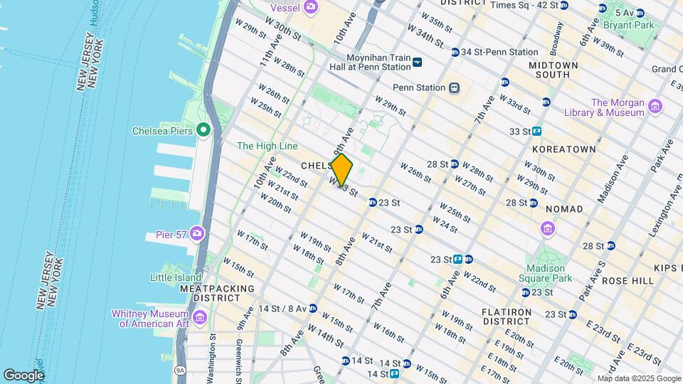 344 W 23rd St Mapa y Detalles de la Ubicación