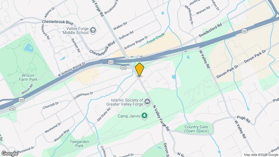 1027 N Valley Forge Rd Map and Location Details