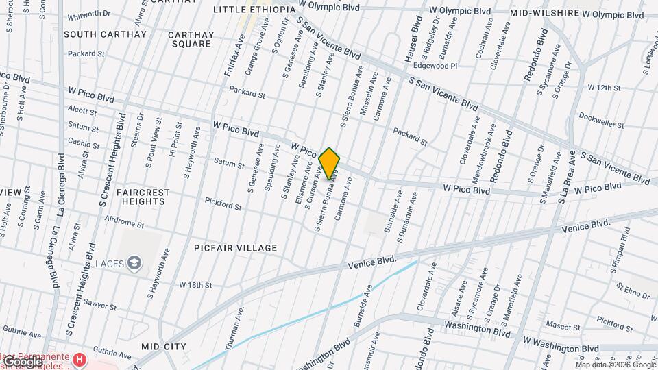 1439 S Sierra Bonita Ave Mapa y Detalles de la Ubicación