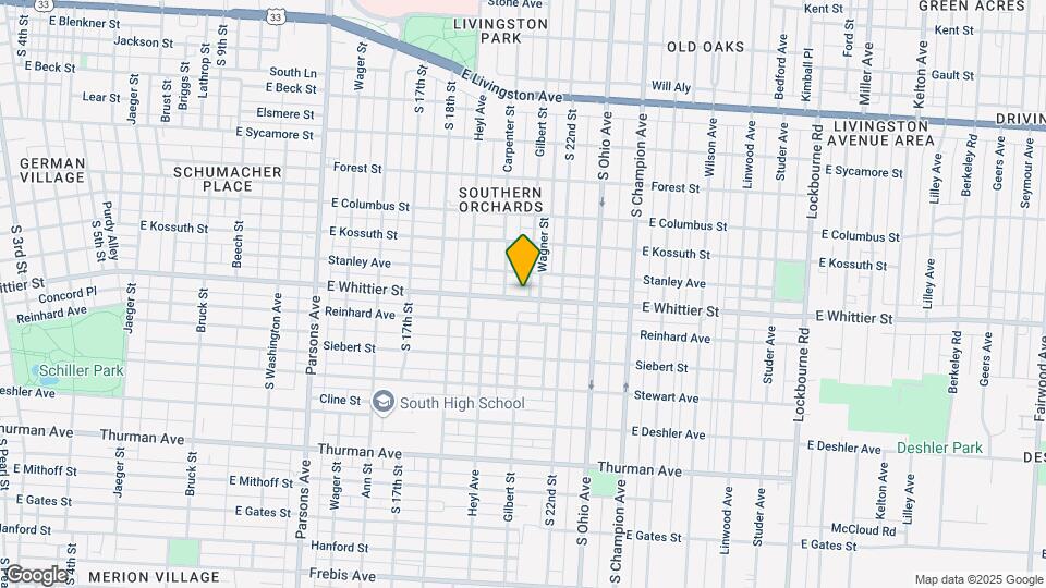 818 E Whittier St Map and Location Details