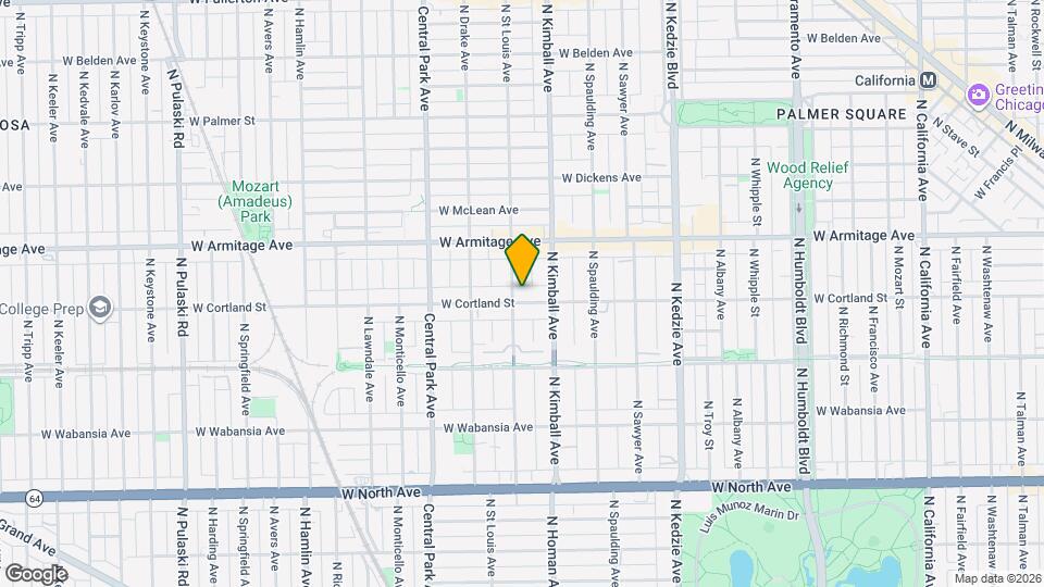 3430 W Cortland St, Unit 2nd Flr Map and Location Details