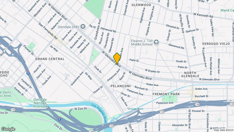962 1/2-633 W Glenoaks Blvd Map and Location Details