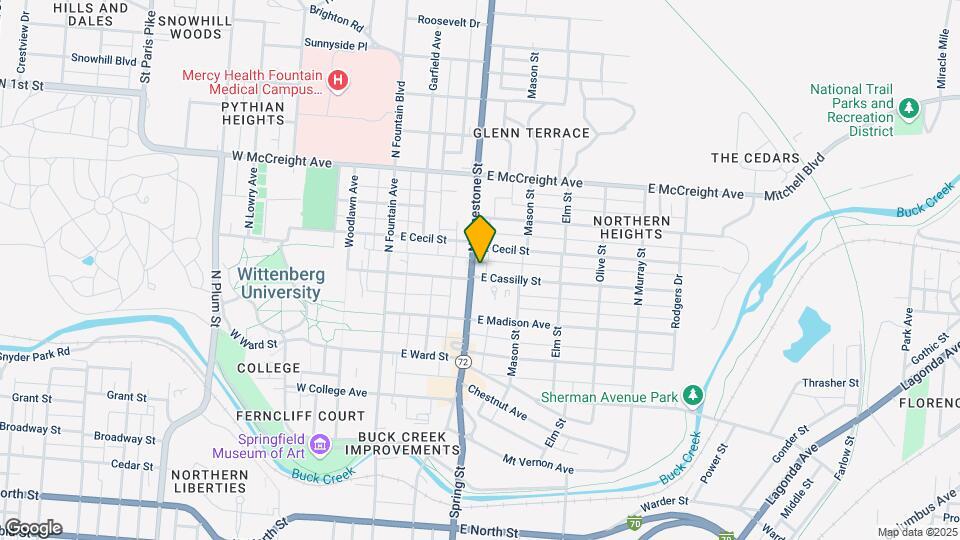 900 N Limestone St Map and Location Details
