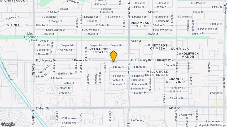 5825 E University Dr, Unit 108 Mapa y Detalles de la Ubicación