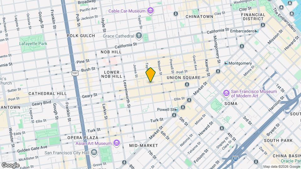 522 Geary St Map and Location Details