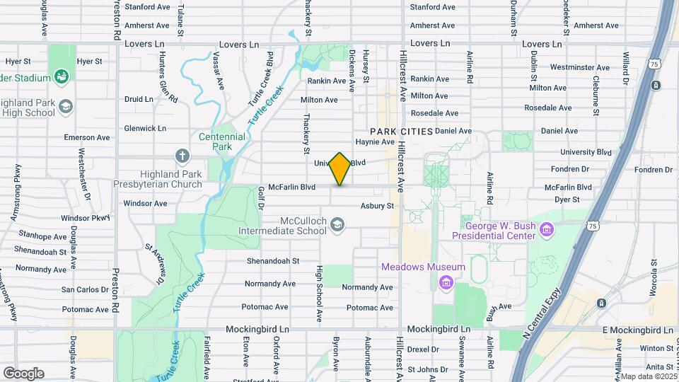 3479 McFarlin Blvd Map and Location Details