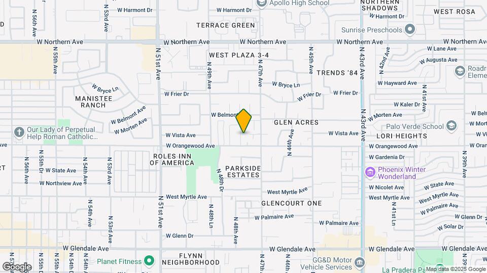 7521 N 47th Ln, Unit Orangewood Townhomes Map and Location Details
