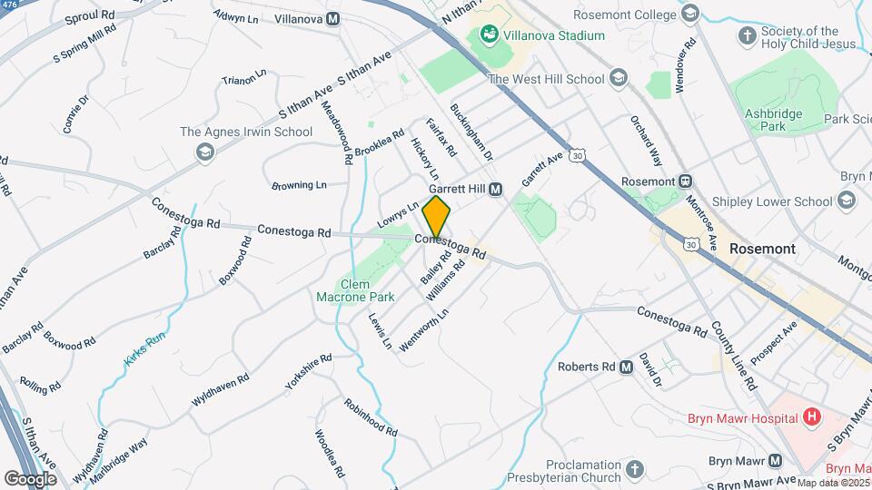 836 Conestoga Rd Map and Location Details