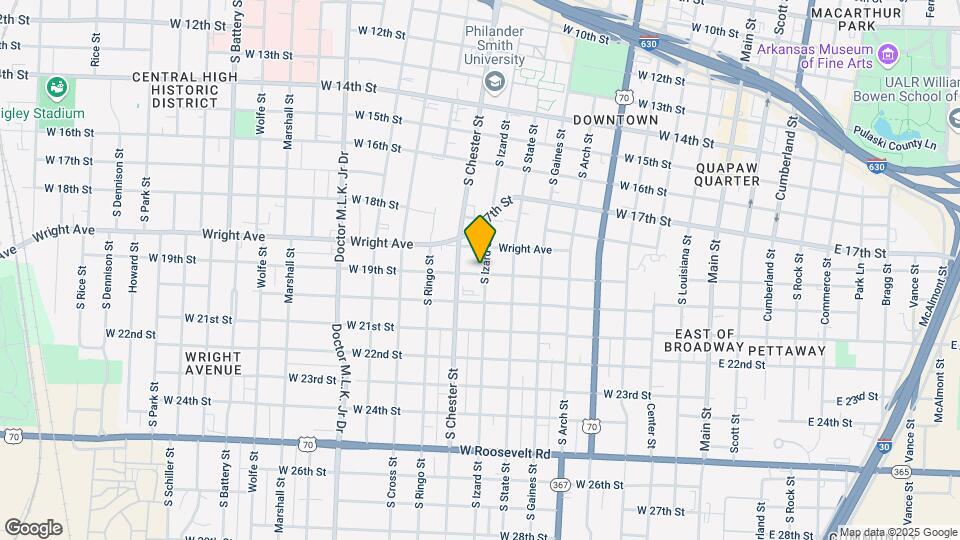 1870 S Izard St Map and Location Details