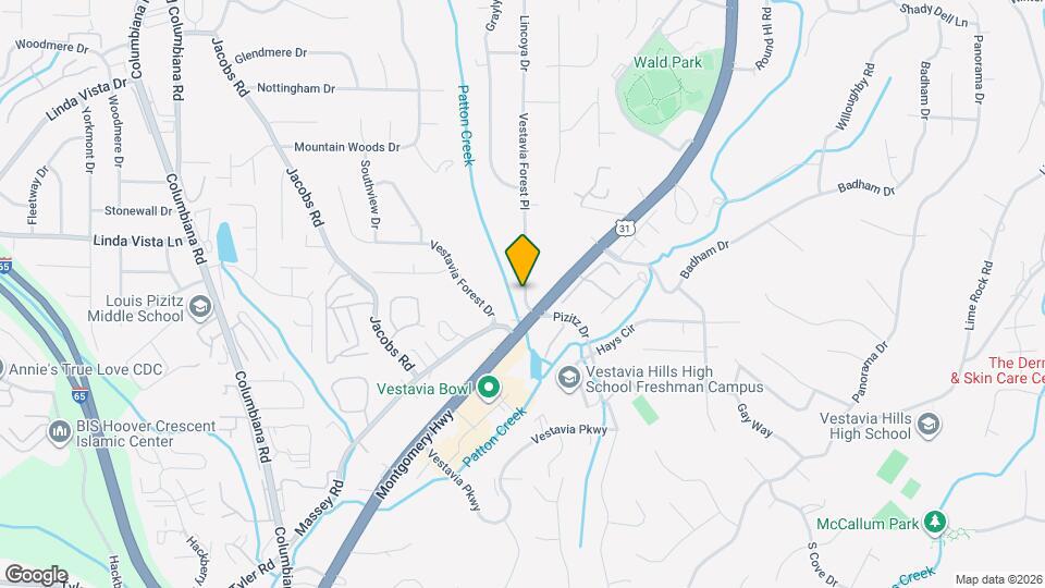 2836 Vestavia Forest Pl Map and Location Details