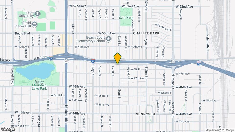 4745 Zuni St Map and Location Details