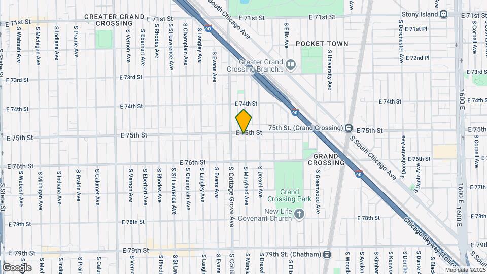 825 E 75th St Map and Location Details