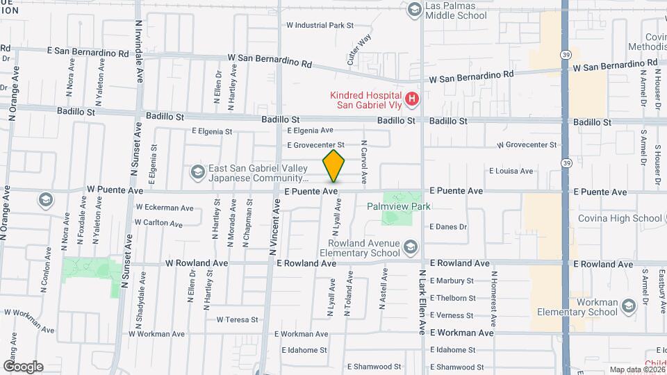 1151 E Puente Ave Map and Location Details