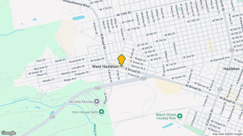 118 E Broad St Map and Location Details