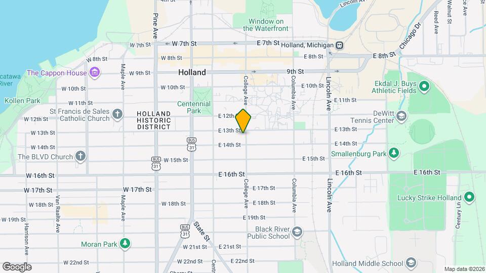 322 College Ave, Unit Duplex side 1 Map and Location Details
