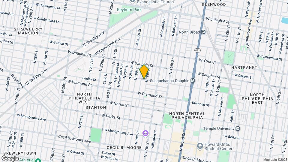 1808 W Susquehanna Ave Map and Location Details