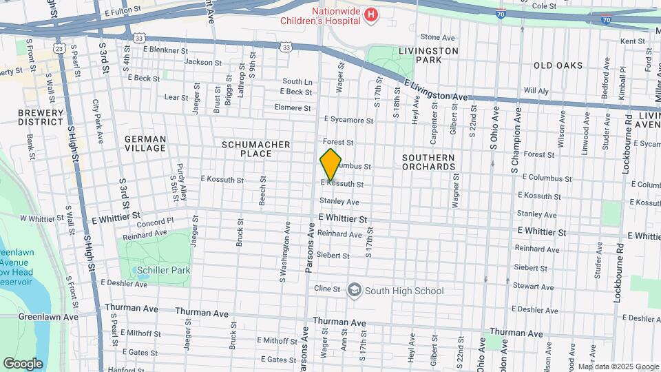 575 E Kossuth St Map and Location Details