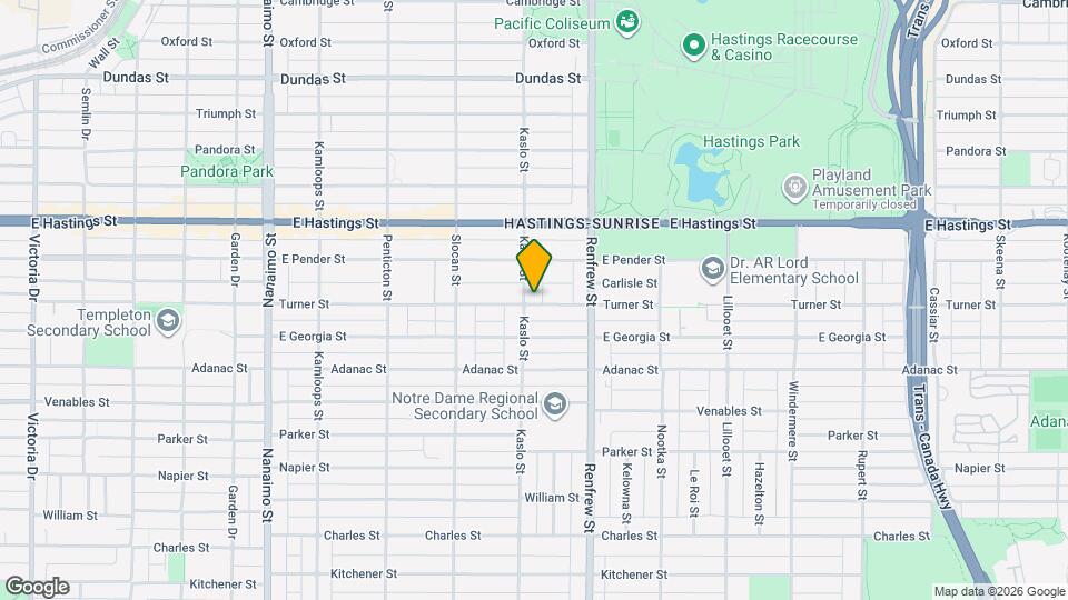 556 Kaslo St Map and Location Details