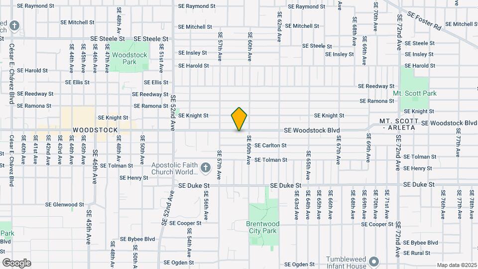 5840 SE Woodstock Blvd Map and Location Details