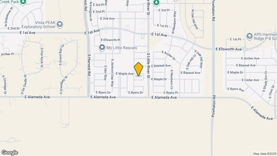 25565 E Maple Pl Map and Location Details