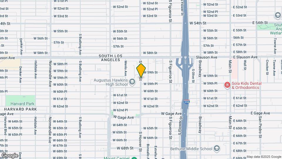 5928 S Hoover St Map and Location Details
