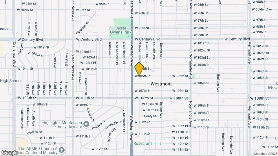 1734 W 105th St Mapa y Detalles de la Ubicación