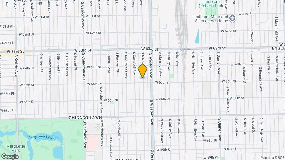 6446 S Artesian Ave, Unit 2 Map and Location Details