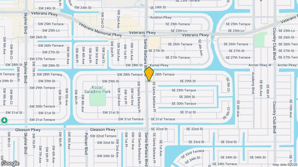Coming Soon  Newer  3/2 Duplex -1 car garage, Unit 2907 Santa Barbara Blvd Mapa y Detalles de la Ubicación