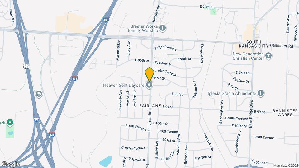 9710 Hillcrest Rd Map and Location Details