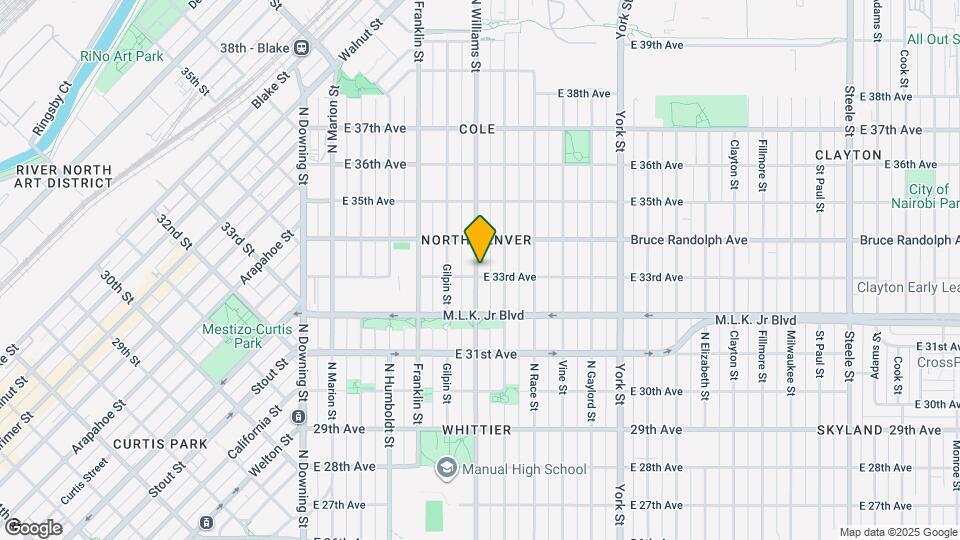 1801 E 33rd Ave Map and Location Details