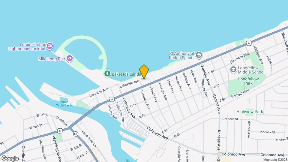 736 Lakeside Ave Map and Location Details