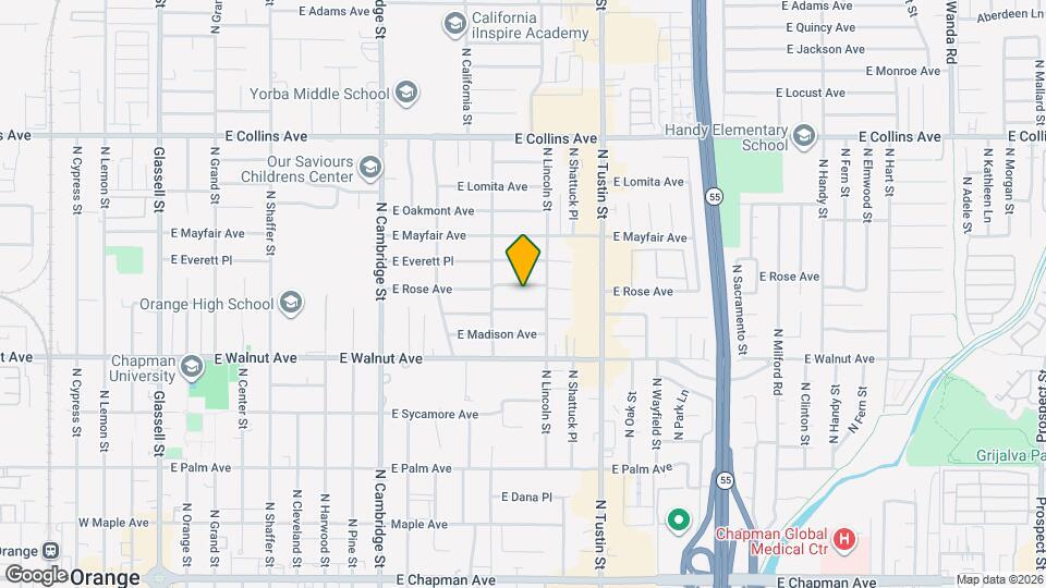 1402 E Rose Ave Map and Location Details