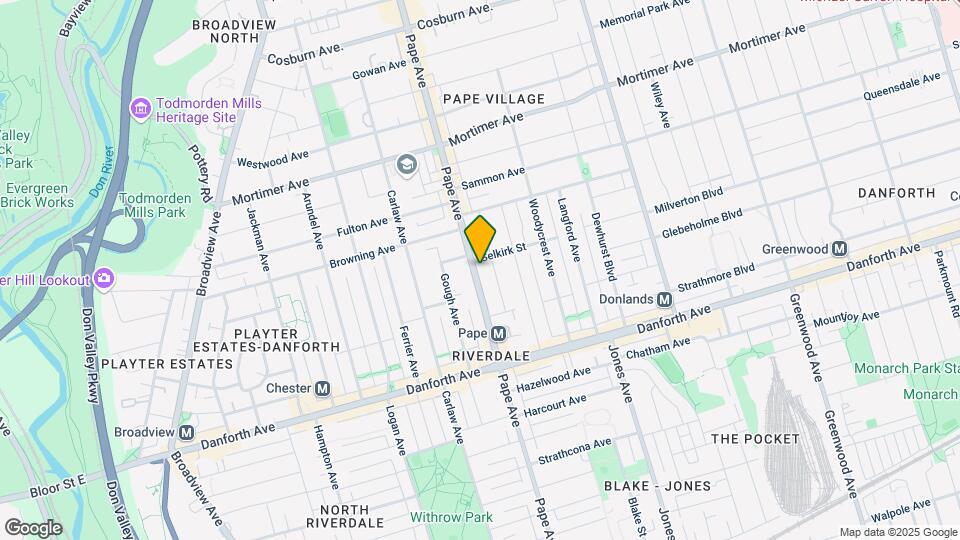 807 Pape Av Map and Location Details
