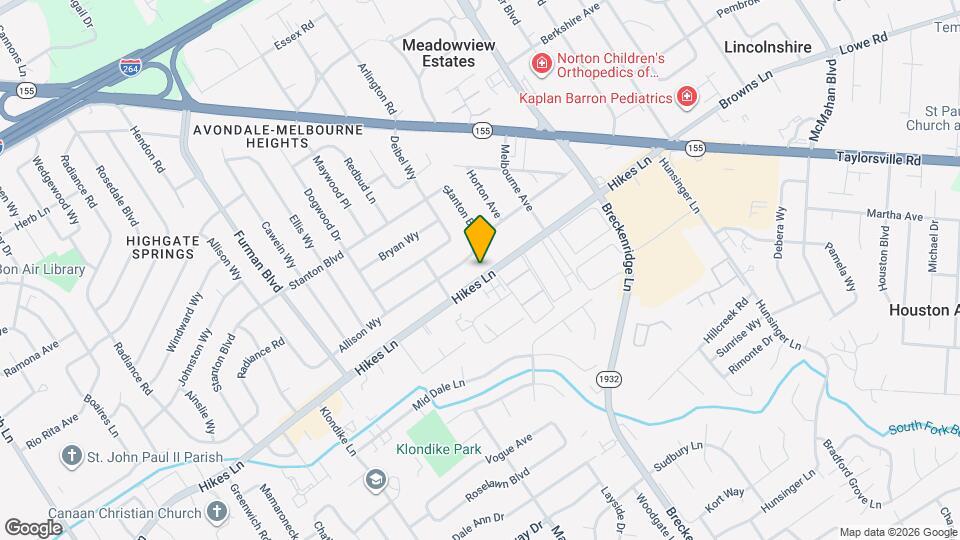 3213 Hikes Ln Map and Location Details