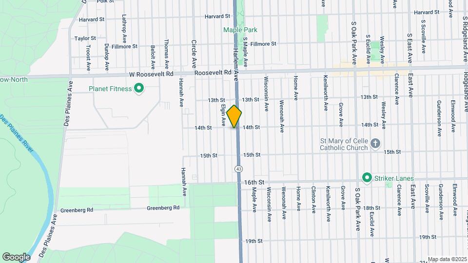 1405 Harlem Ave Mapa y Detalles de la Ubicación