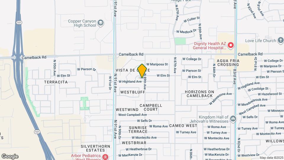 8908 W Highland Ave Map and Location Details