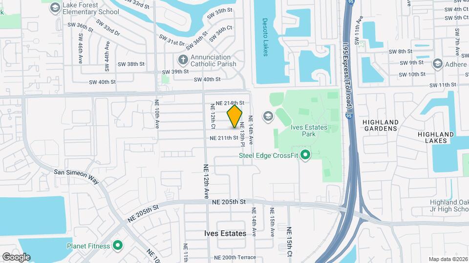 1320 NE 211th Terrace Map and Location Details