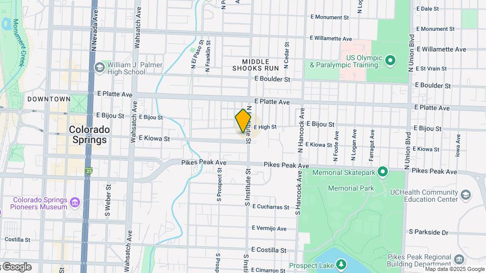 840 E Kiowa St Map and Location Details