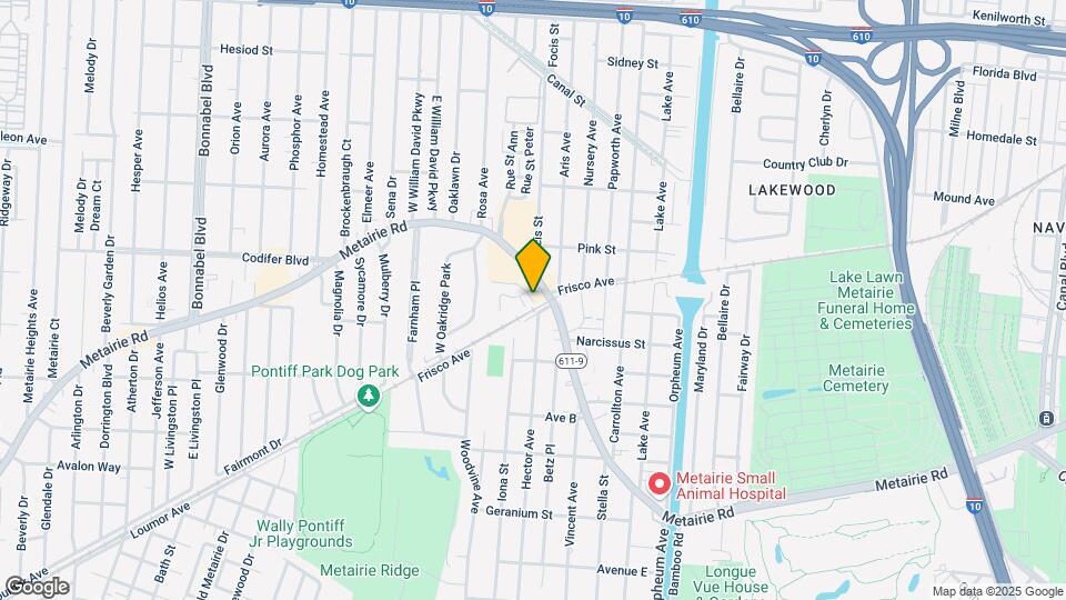 604 Metairie Rd Map and Location Details