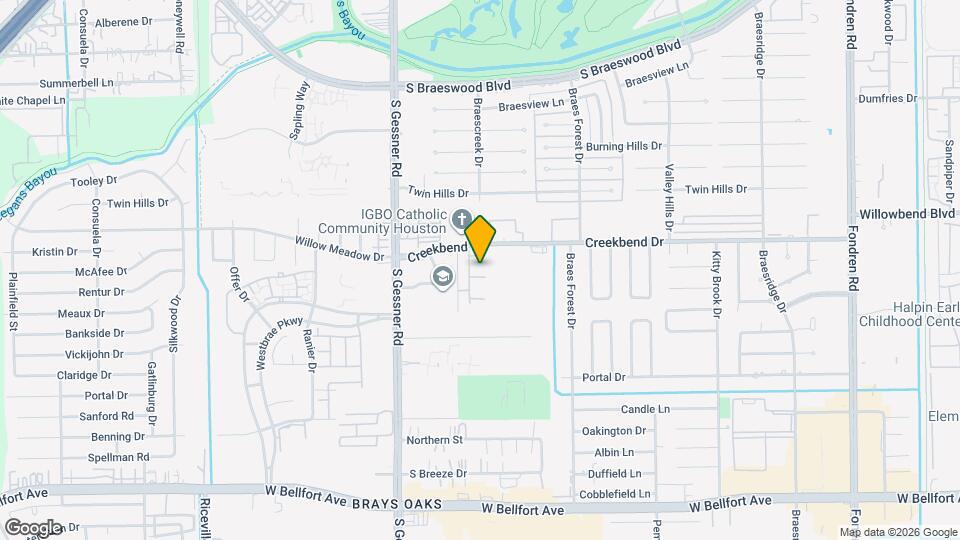 10689 Braes Bend Dr Map and Location Details