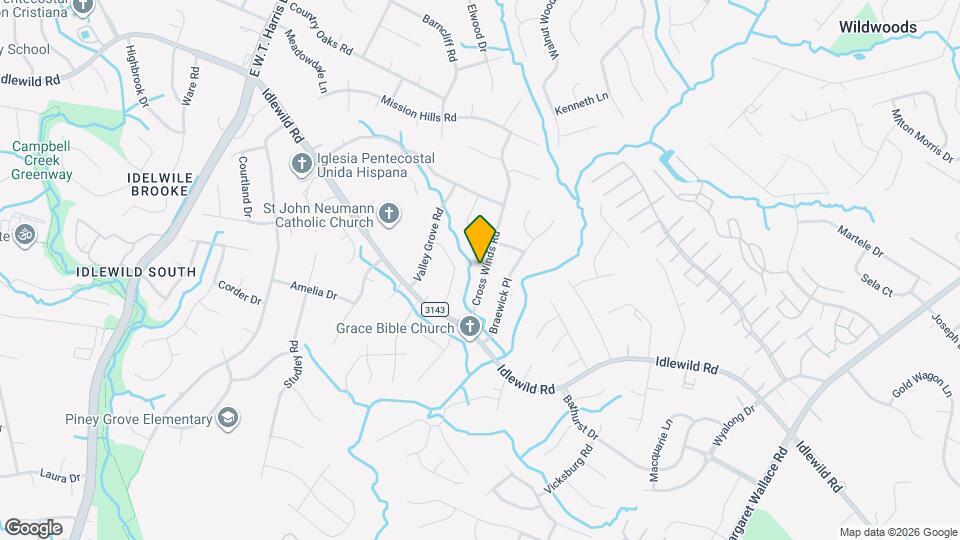 3313 Cross Winds Rd Map and Location Details