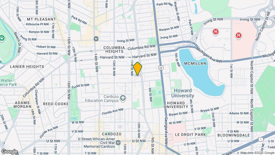 1020 Fairmont St NW-Unit -2 Mapa y Detalles de la Ubicación