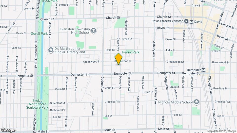 1324 Dewey Ave, Unit G Map and Location Details