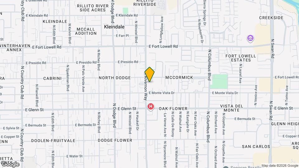 2950 N Alvernon Way Mapa y Detalles de la Ubicación