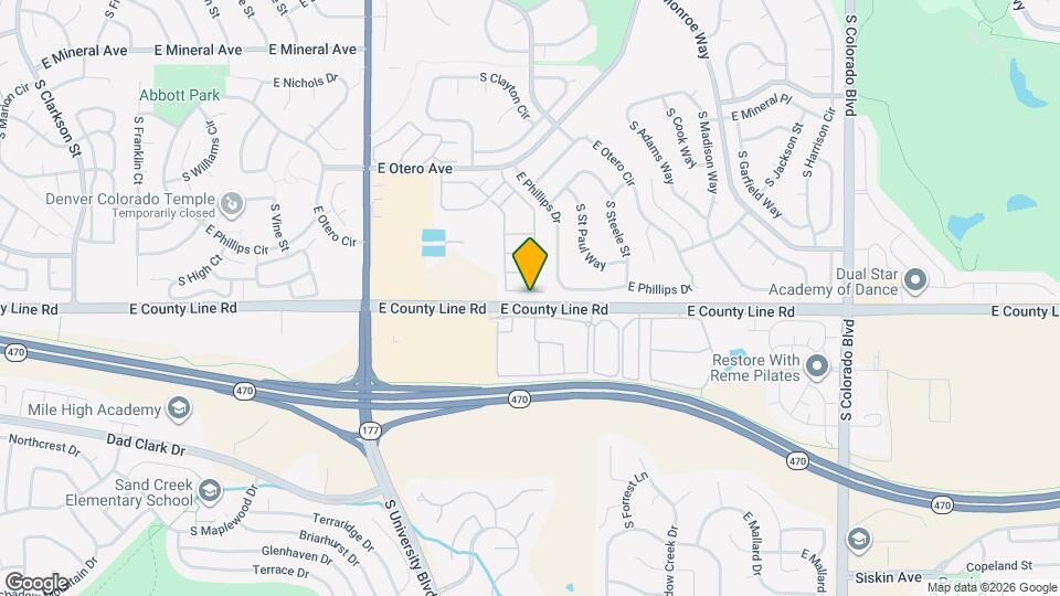 8292 S Fillmore Way Map and Location Details