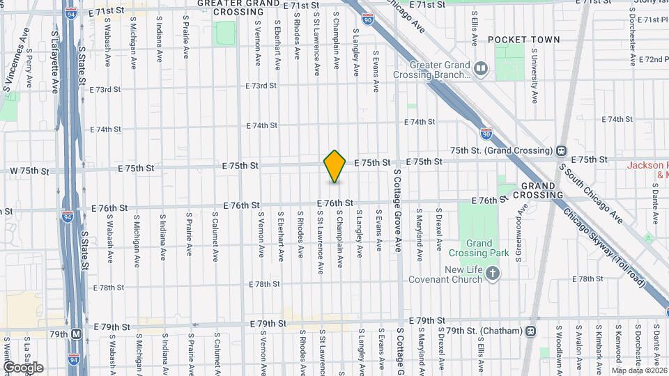 7532 S Champlain Ave Map and Location Details