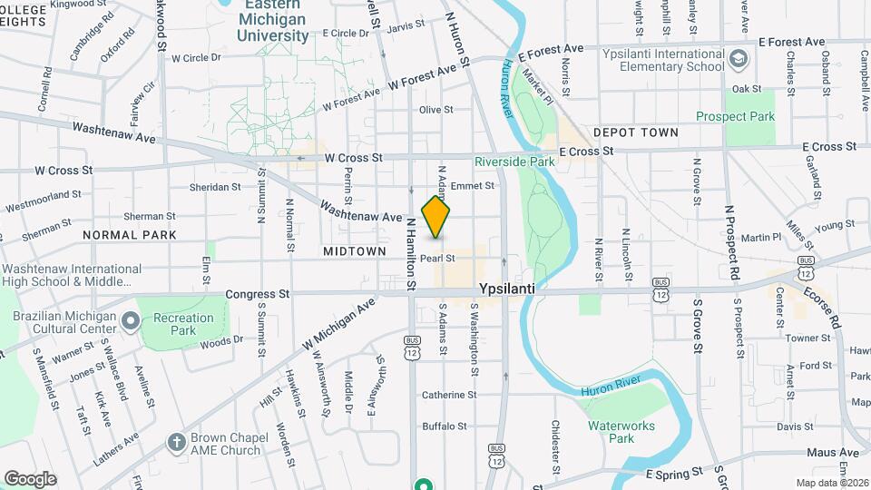 105 N Adams St Map and Location Details